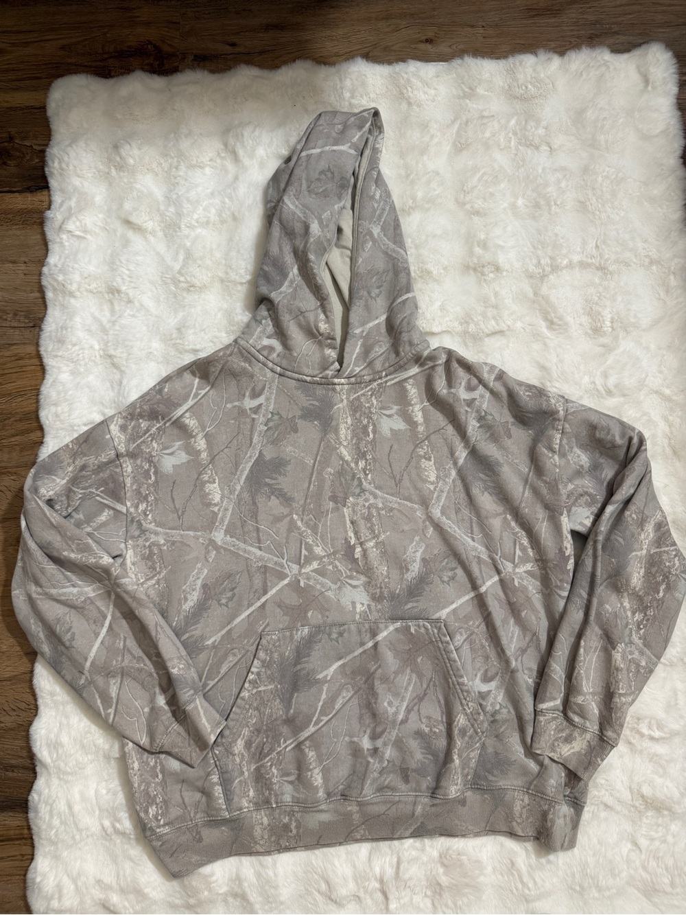 Aeropostale Cloud Soft Gray Camo Hoodie Size L